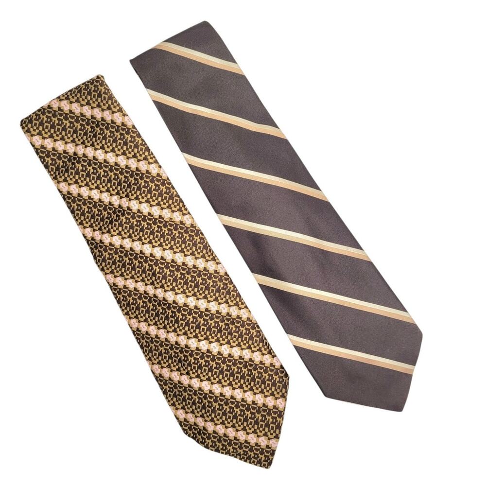Don Loper Bullocks Wilshire Retro Necktie Lot Classic Men's Vintage Pair